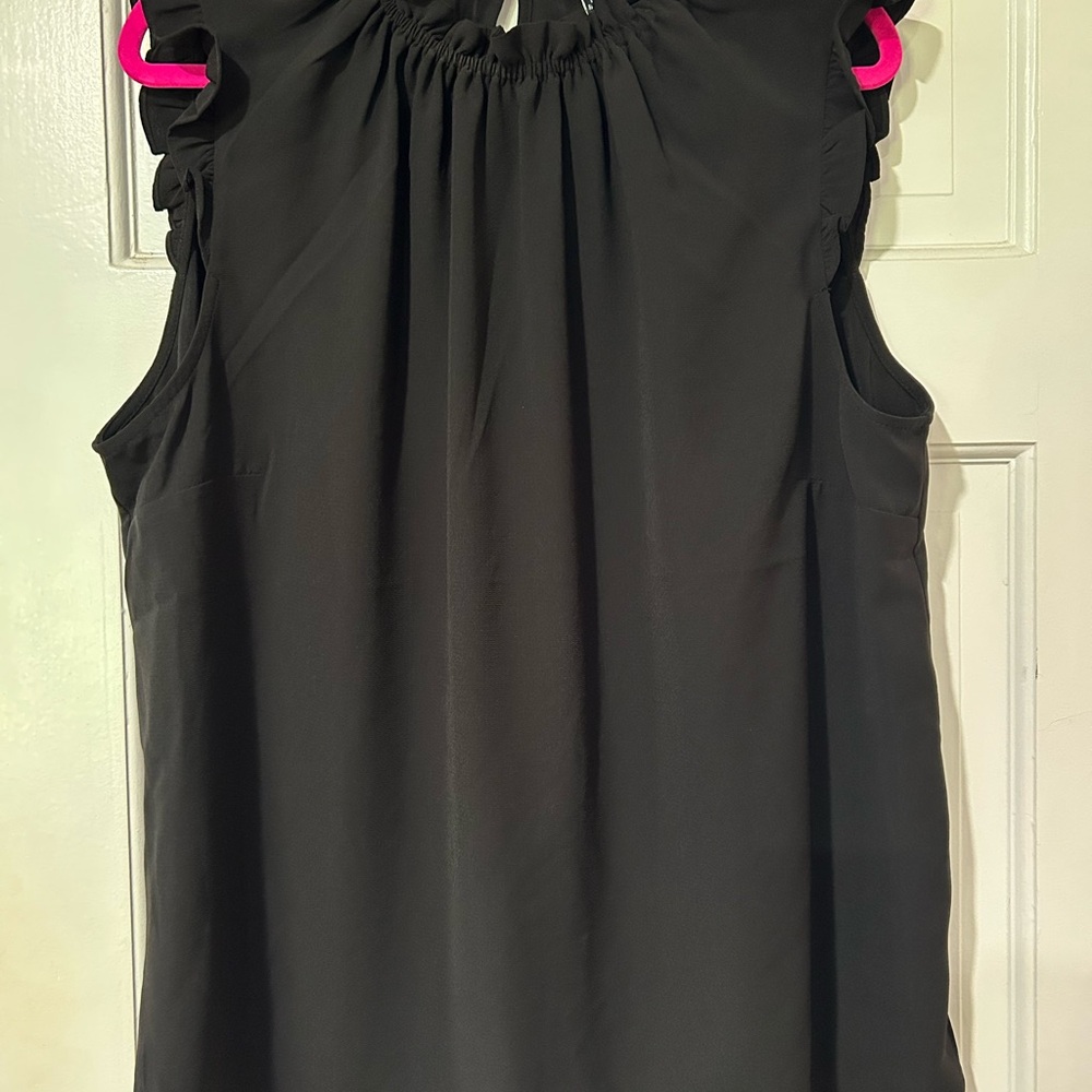 City Chic Black Ruffle Sleeve Blouse